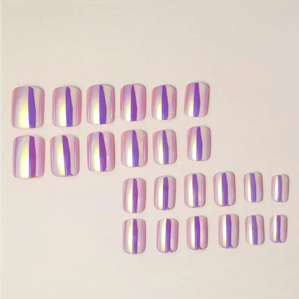 🎉 Host Pick 🎉 Glossy Purple Chrome Press On Nails - 24 Pieces